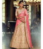 Brown Rivaaz Embroidery Designer Wedding Lehenga