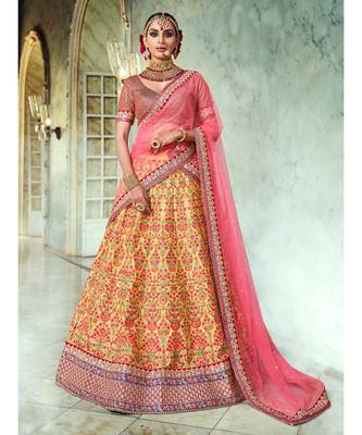 Yellow Rivaaz Embroidery Designer Wedding Lehenga 1