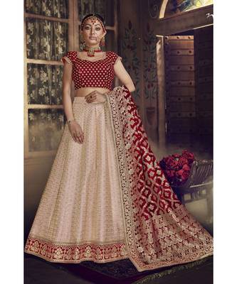 Peach Virasat Wedding Designer Lehenga 3