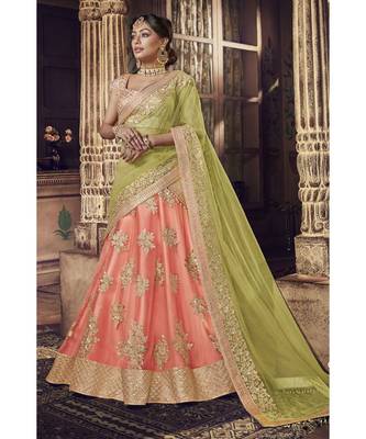 Peach Virasat Wedding Designer Lehenga 1