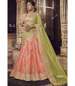 Peach Virasat Wedding Designer Lehenga