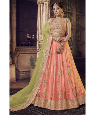 Peach Virasat Wedding Designer Lehenga 3