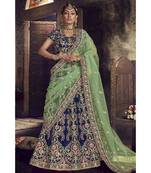 Blue Virasat Wedding Designer Lehenga