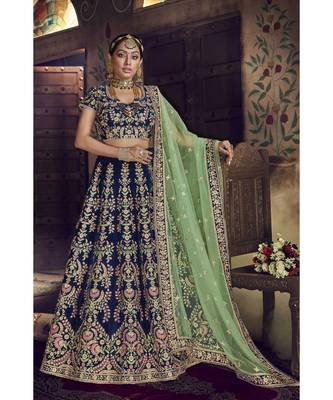 Blue Virasat Wedding Designer Lehenga 2