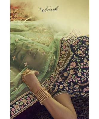 Blue Virasat Wedding Designer Lehenga 3
