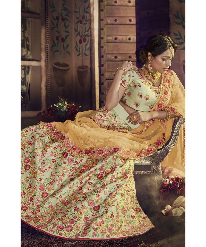 Green Virasat Wedding Designer Lehenga