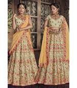Green Virasat Wedding Designer Lehenga