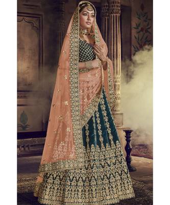 Green Virasat Wedding Designer Lehenga 2