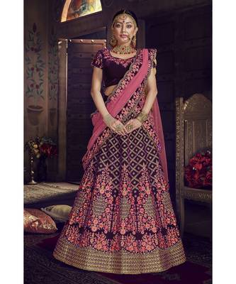 Purple Virasat Wedding Designer Lehenga 1