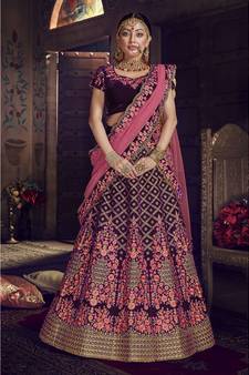 Purple Virasat Wedding Designer Lehenga