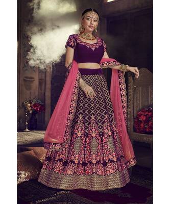 Purple Virasat Wedding Designer Lehenga 3
