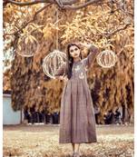 Brown Box Pleated Gotta Patti Tunic