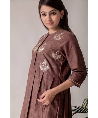 Brown Box Pleated Gotta Patti Tunic 3