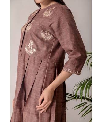 Brown Box Pleated Gotta Patti Tunic 4