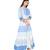 Blue printed art silk ethnic kurtis