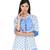 Blue printed art silk ethnic kurtis