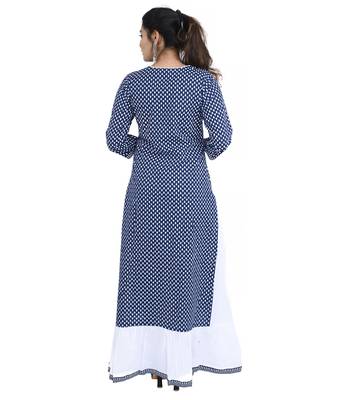 Blue printed cotton ethnic kurtis 2
