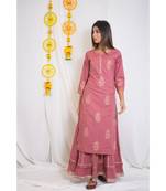 pink embroidered cotton stitched embroidered kurtis