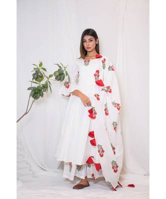 off white embroidered cotton stitched kurta sets 1