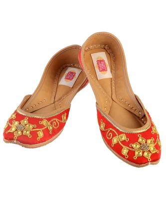 Red danka jutti flats mojaris 1