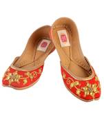 Red danka jutti flats mojaris