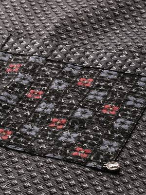 Women Charcoal Grey Woven Design A-Line Kurta 4