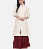 Women White Printed Straight Kurta