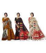 multicolor printed silk blend saree with blouse