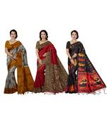 multicolor printed silk blend saree with blouse