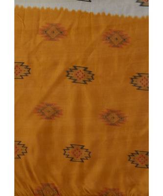 multicolor printed silk blend saree with blouse 4