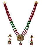 Maroon Green Traditional Kundan Work Classy Necklace