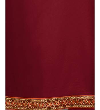 Maroon & Orange Cotton Jam Silk Women's Salwar Suit With Banarasi Dupatta 5