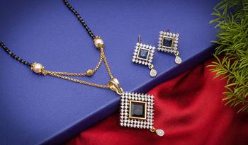 Gold diamond mangalsutra 1