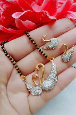Gold diamond mangalsutra 1
