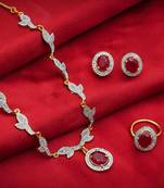 Gold diamond necklace-sets