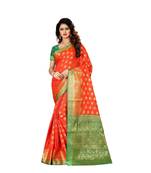 Red woven Banarasi  saree with blouse