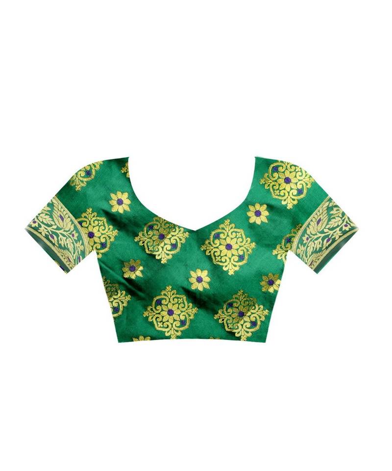 Red woven Banarasi  saree with blouse