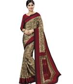 Multicolor printed silk blend saree with blouse
