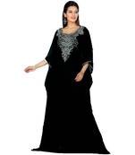 Black Georgette Embroidered Zari_Work Islamic Kaftans