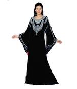 Black Georgette Embroidered Zari_Work Islamic Kaftans