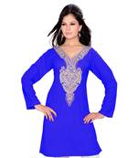 Royal Blue Georgette Embroidered Zari_Work Islamic Tunics