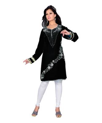Black Georgette Embroidered Zari_Work Islamic Tunics 1