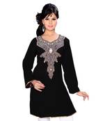 Black Georgette Embroidered Zari_Work Islamic Tunics