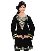 Black Georgette Embroidered Zari_Work Islamic Tunics