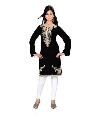Black Georgette Embroidered Zari_Work Islamic Tunics 1