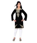 Black Georgette Embroidered Zari_Work Islamic Tunics