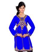 Royal Blue Georgette Embroidered Zari_Work Islamic Tunics