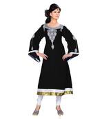 Black Georgette Embroidered Zari_Work Islamic Tunics
