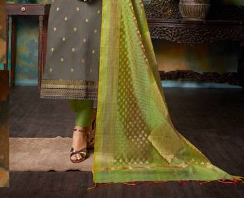 Grey embroidered crepe salwar 2