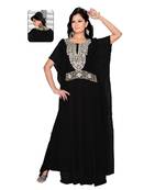 Black Georgette Embroidered Zari_Work Islamic Kaftans
